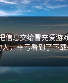 我差点把信息交给冒充爱游戏官方入口的人，幸亏看到了下载来源