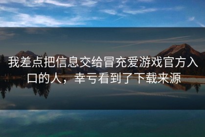 我差点把信息交给冒充爱游戏官方入口的人，幸亏看到了下载来源